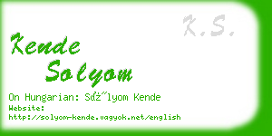 kende solyom business card